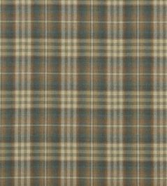 Nevis Fabric by Mulberry Home Teal/Russet Nevis Fabric by Mulberry Home Teal/Russet