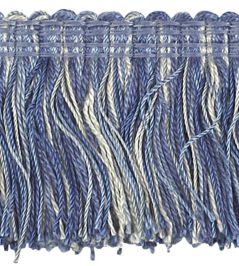 Multi-Colour Moss Fringe 50mm Trimming by Houles Blue Multi-Colour Moss Fringe 50mm Trimming by Houles Blue