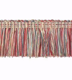Multi-Colour Moss Fringe 50mm Trimming by Houles Muted Red Multi-Colour Moss Fringe 50mm Trimming by Houles Muted Red