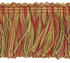 Multi-Colour Moss Fringe 50mm Trimming by Houles Red and Gold Multi-Colour Moss Fringe 50mm Trimming by Houles Red and Gold