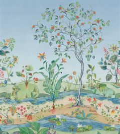 Mythica Mural Grasscloth Mural in Azure by Osborne & Little Azure Mythica Mural Grasscloth Mural in Azure by Osborne & Little Azure