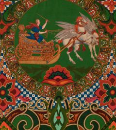 Mythology Fabric by MINDTHEGAP Green Mythology Fabric by MINDTHEGAP Green