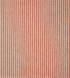 Narrow Stripe Linen Fabric by Volga Linen Terracotta/Natural Narrow Stripe Linen Fabric by Volga Linen Terracotta/Natural