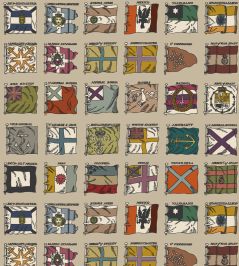 Naval Ensigns Wallpaper by Mulberry Home Red / Plum Naval Ensigns Wallpaper by Mulberry Home Red / Plum