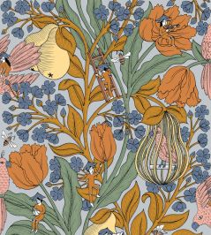 Neo-Belle-Epoque Wallpaper by Coordonne Blue Neo-Belle-Epoque Wallpaper by Coordonne Blue