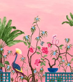 Neo-Tea Garden Mural by Coordonne Pink Neo-Tea Garden Mural by Coordonne Pink