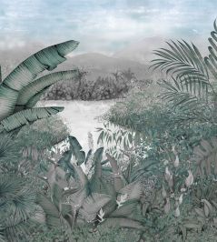 Neocolonial Mural by Coordonne Blue Neocolonial Mural by Coordonne Blue