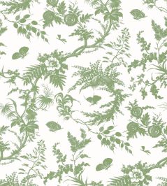 Newlands Toile Wallpaper by Anna French Green Newlands Toile Wallpaper by Anna French Green
