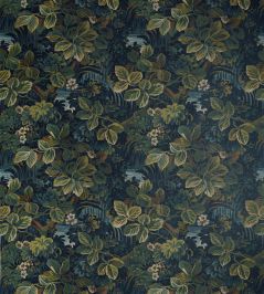 Night Garden Fabric by Thibaut Midnight Night Garden Fabric by Thibaut Midnight