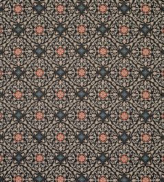 La Moulade Fabric by Nina Campbell Chocolate/Coral La Moulade Fabric by Nina Campbell Chocolate/Coral