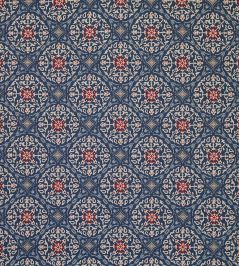 La Moulade Fabric by Nina Campbell Indigo/Crimson La Moulade Fabric by Nina Campbell Indigo/Crimson
