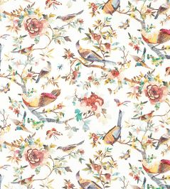 Perdana Fabric by Nina Campbell Coral/Multi Perdana Fabric by Nina Campbell Coral/Multi