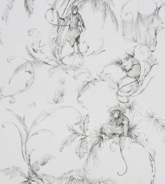 Barbary Toile Wallpaper by Nina Campbell Charcoal Barbary Toile Wallpaper by Nina Campbell Charcoal