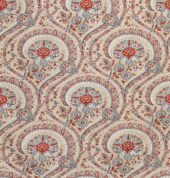 Les Indiennes Fabric by Nina Campbell Red/ Teal Les Indiennes Fabric by Nina Campbell Red/ Teal