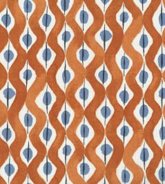 Beau Rivage Fabric by Nina Campbell Orange/Blue Beau Rivage Fabric by Nina Campbell Orange/Blue