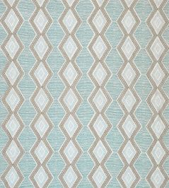 Belle Ile Fabric by Nina Campbell Aqua/Beige Belle Ile Fabric by Nina Campbell Aqua/Beige