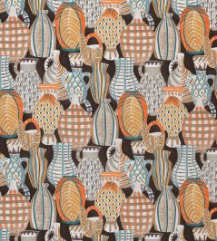 Collioure Fabric by Nina Campbell Chocolate/Orange Collioure Fabric by Nina Campbell Chocolate/Orange