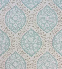 Marguerite Wallpaper by Nina Campbell Aqua/Taupe Marguerite Wallpaper by Nina Campbell Aqua/Taupe