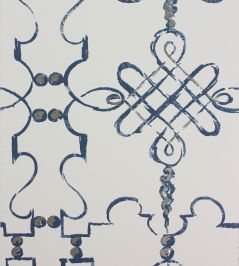 Portavo Wallpaper by Nina Campbell Indigo/Ivory Portavo Wallpaper by Nina Campbell Indigo/Ivory