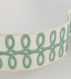 Muette Braid Trimming by Nina Campbell AQUA/IVORY Muette Braid Trimming by Nina Campbell AQUA/IVORY