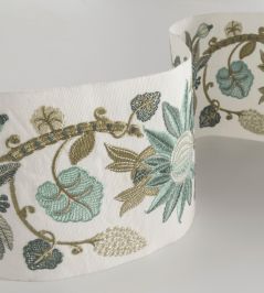 Trianon Floral Trimming by Nina Campbell FLORAL AQUA/BEIGE/IVORY Trianon Floral Trimming by Nina Campbell FLORAL AQUA/BEIGE/IVORY