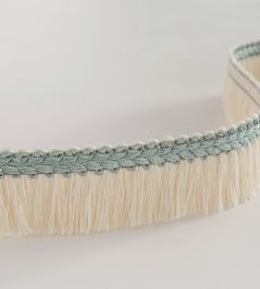 Trianon Fringe Trimming by Nina Campbell AQUA/IVORY Trianon Fringe Trimming by Nina Campbell AQUA/IVORY