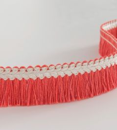 Trianon Fringe Trimming by Nina Campbell CORAL/IVORY Trianon Fringe Trimming by Nina Campbell CORAL/IVORY