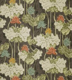 Ninfea Mania Fabric by Jim Thompson No.9 Chocolate Ninfea Mania Fabric by Jim Thompson No.9 Chocolate