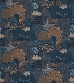 Niwa Wallpaper by Casadeco Bleu Encre Niwa Wallpaper by Casadeco Bleu Encre