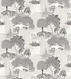 Niwa Wallpaper by Casadeco Noir Fusain Niwa Wallpaper by Casadeco Noir Fusain