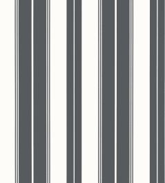 Norfolk Stripe Wallpaper by Thibaut Charcoal Black Norfolk Stripe Wallpaper by Thibaut Charcoal Black