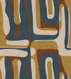 Nostalgia Wallpaper by MINDTHEGAP Blue/Brown Nostalgia Wallpaper by MINDTHEGAP Blue/Brown