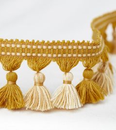 Nosterfield Tassel Trim by Sanderson Mustard Nosterfield Tassel Trim by Sanderson Mustard