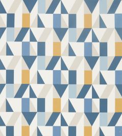 Nuevo Fabric by Scion Indigo / Slate / Satsuma Nuevo Fabric by Scion Indigo / Slate / Satsuma