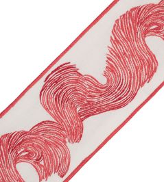 Oahu Embroidered Border Trimming by Samuel & Sons Coral Oahu Embroidered Border Trimming by Samuel & Sons Coral