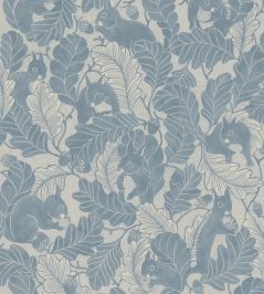 Oak Tree Tails Wallpaper by Langelid Von Bromssen Washed Denim Oak Tree Tails Wallpaper by Langelid Von Bromssen Washed Denim