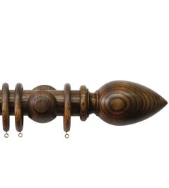 Oakham 50mm Wooden Pole Medium Oak, Cone finial Medium Oak Oakham 50mm Wooden Pole Medium Oak, Cone finial Medium Oak