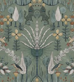 Oasis Villa Wallpaper by Coordonne Celadon Oasis Villa Wallpaper by Coordonne Celadon