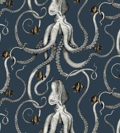Octopoda Wallpaper by Josephine Munsey Deep Sea Blue Octopoda Wallpaper by Josephine Munsey Deep Sea Blue