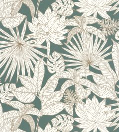 Odyssee Hawai Wallpaper by Caselio Vert Anglais Odyssee Hawai Wallpaper by Caselio Vert Anglais
