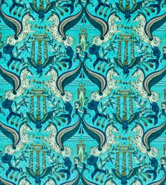 Odyssey Mythos Velvet Fabric by Clarke & Clarke Peacock Odyssey Mythos Velvet Fabric by Clarke & Clarke Peacock