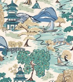 Oka Wallpaper by Ohpopsi Indigo Oka Wallpaper by Ohpopsi Indigo