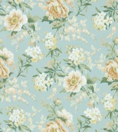 Olivia Wallpaper by Sanderson Sky Mist/Tan Olivia Wallpaper by Sanderson Sky Mist/Tan