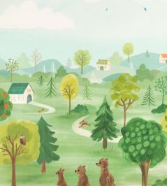 Once Upon A Time Fabric by Villa Nova Green Once Upon A Time Fabric by Villa Nova Green