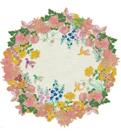 One Hundred Flowers Circular Rug by Wendy Morrison Multi One Hundred Flowers Circular Rug by Wendy Morrison Multi
