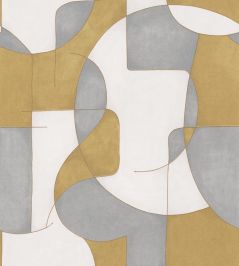 Op'art Wallpaper by Casadeco Bleu / Or Op'art Wallpaper by Casadeco Bleu / Or