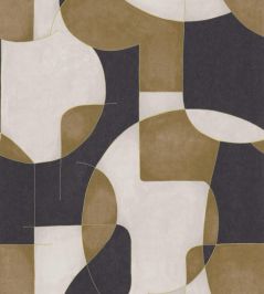 Op'art Wallpaper by Casadeco Camel / Noir Op'art Wallpaper by Casadeco Camel / Noir