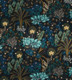 Opium Fabric by Casamance Marine / Jaune Or Opium Fabric by Casamance Marine / Jaune Or
