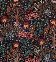 Opium Fabric by Casamance Pourpre / Petrole Opium Fabric by Casamance Pourpre / Petrole