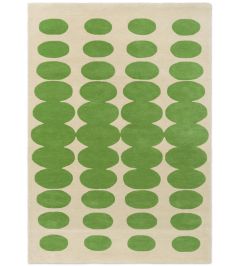 Optical Oval Rug by Orla Kiely Green/Cream Optical Oval Rug by Orla Kiely Green/Cream